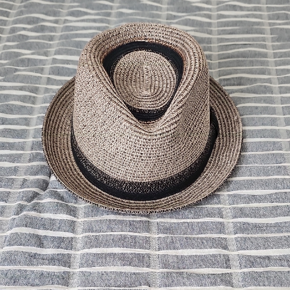 Bailey of Hollywood Women's Archer Fedora Woven Brown and Black Straw Hat Size S